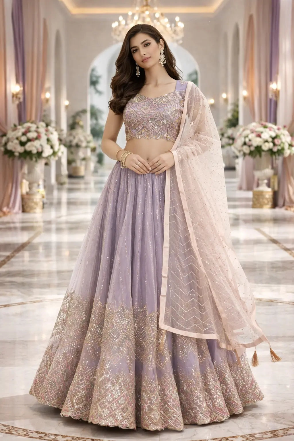 Lavender Noor Lehenga Set