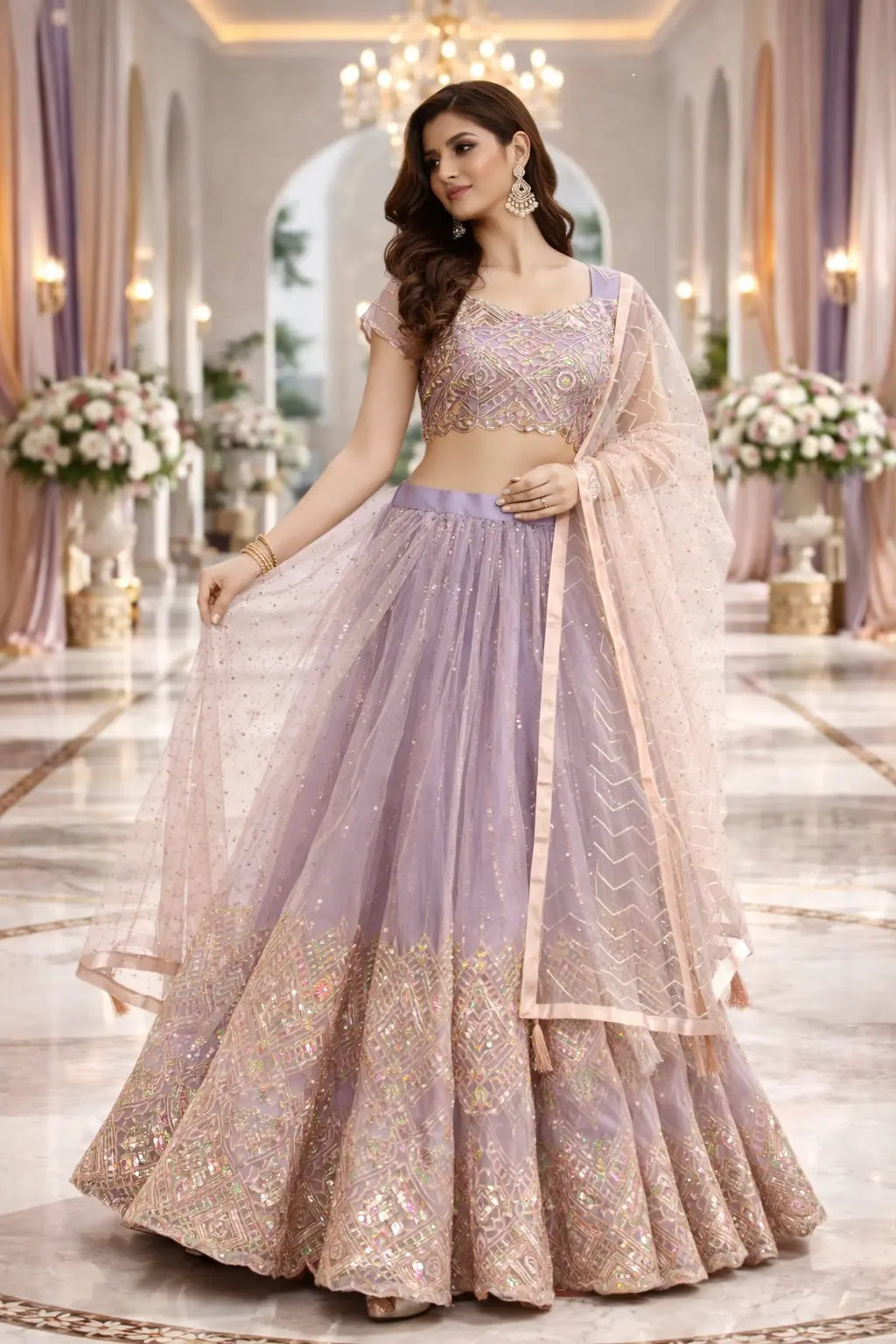 Lavender Noor Lehenga Set