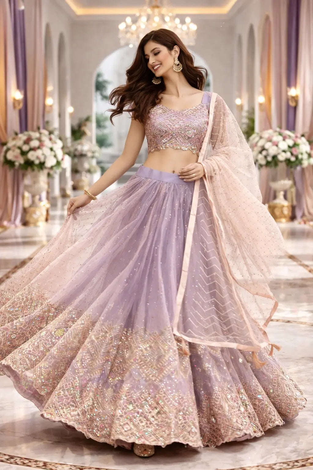 Lavender Noor Lehenga Set