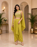 Lime Luxe Drape Indo Western Set