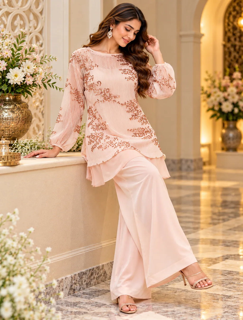 Lumivelle Sequin Layered Top