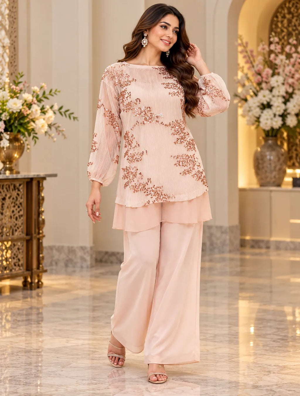 Lumivelle Sequin Layered Top
