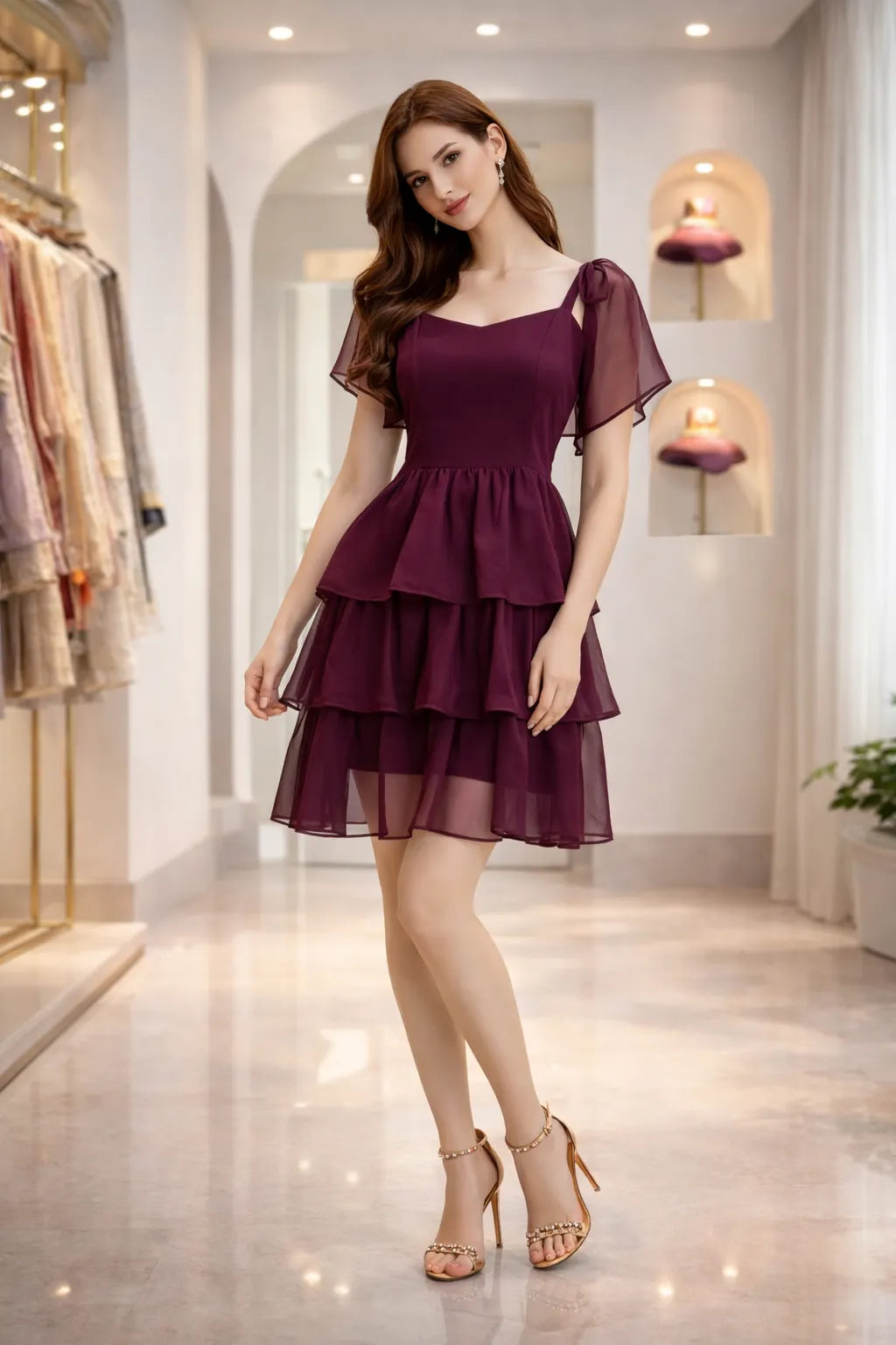 Luna Tiered Gerogette Dress