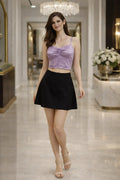 Luxe Satin Corset Crop Top