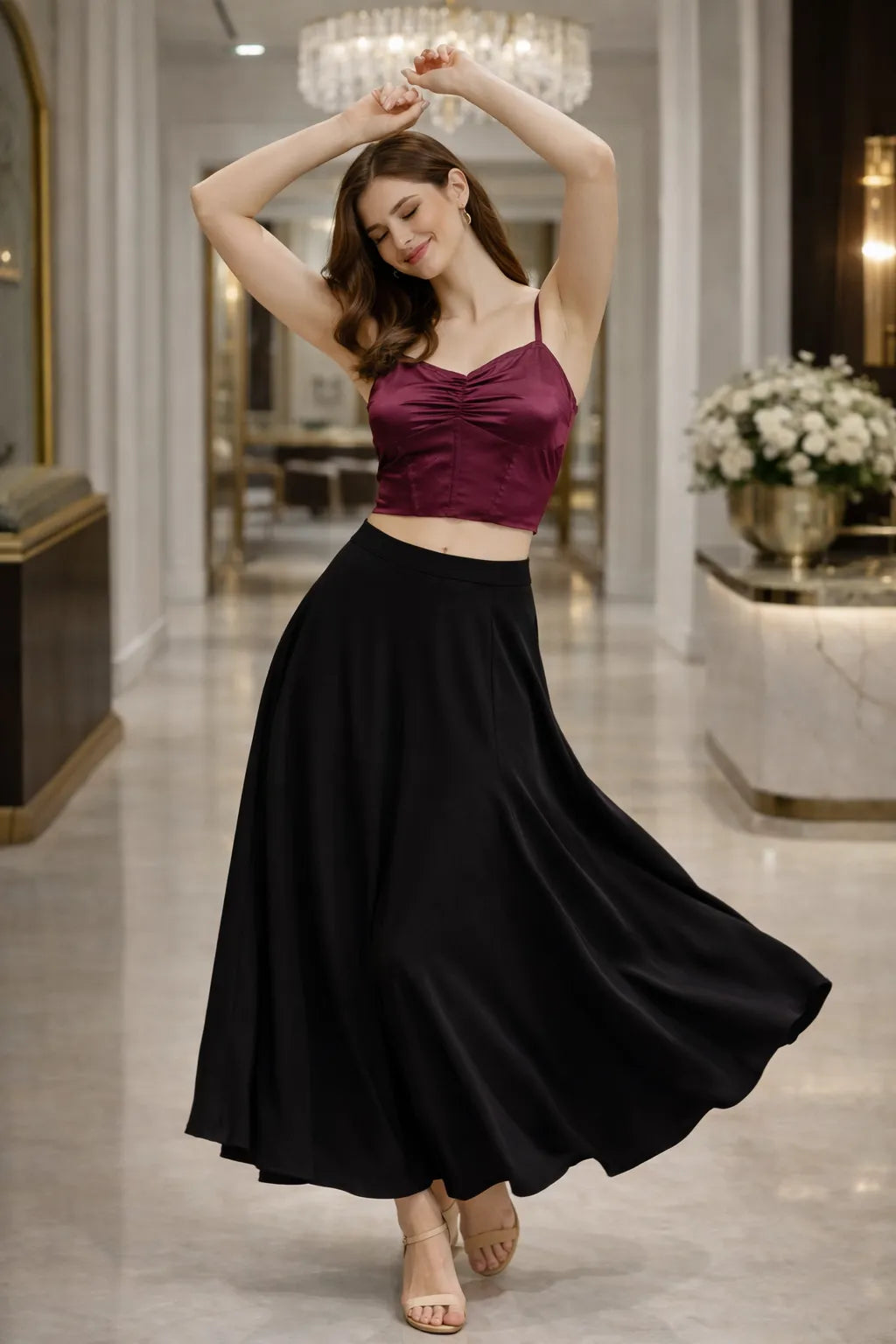 Luxe Satin Corset Crop Top