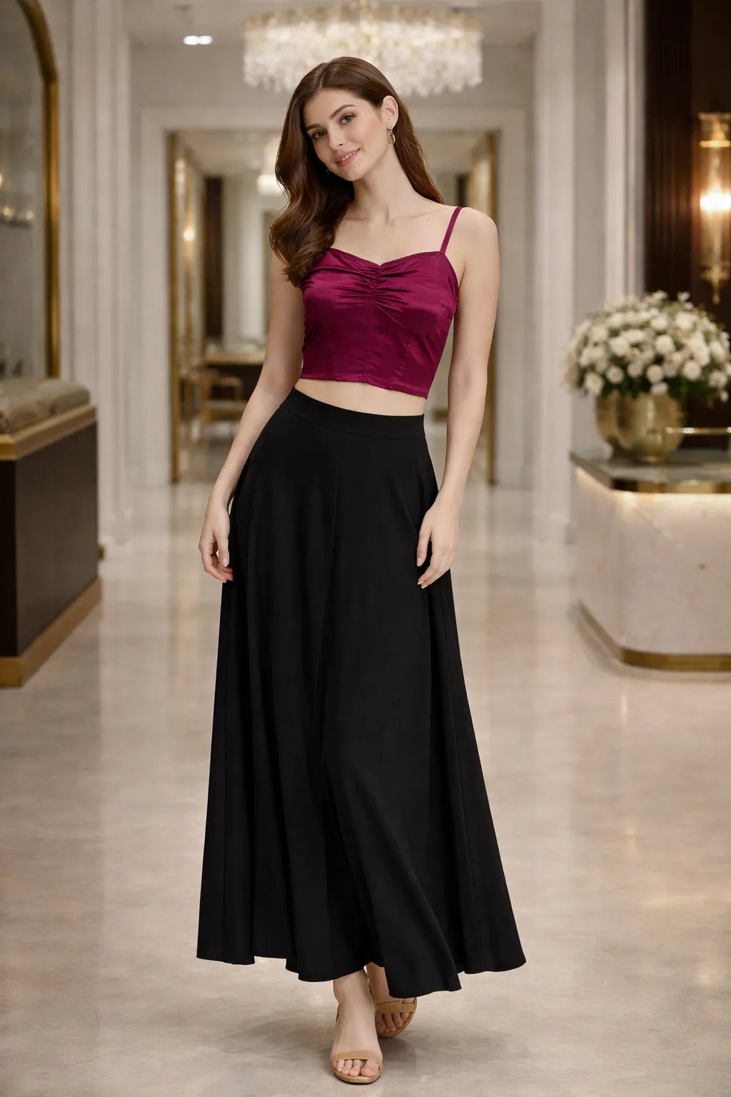 Luxe Satin Corset Crop Top
