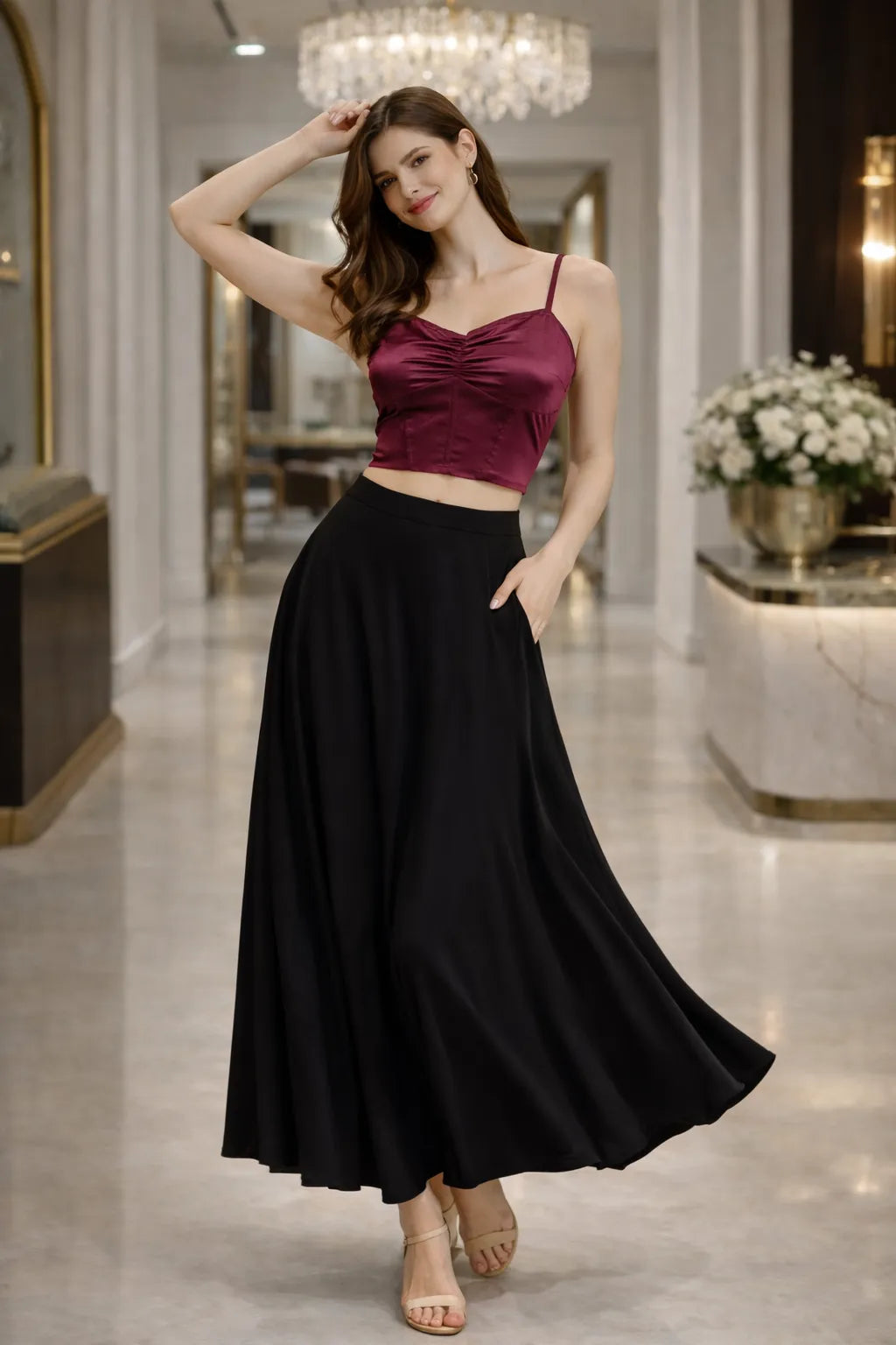 Luxe Satin Corset Crop Top