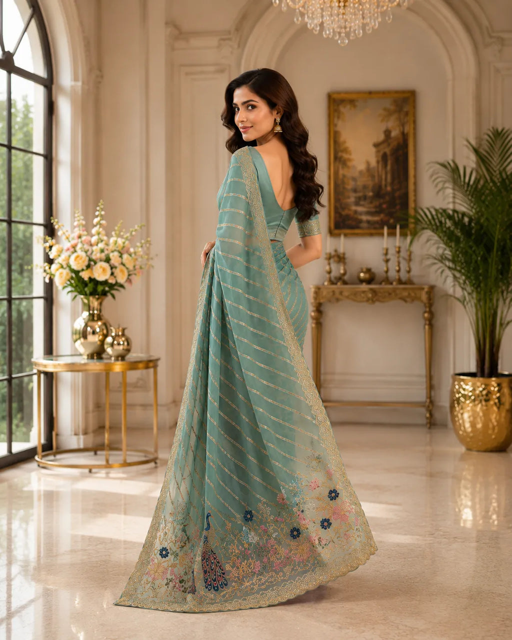 Mayur Vatika Embroidered Saree