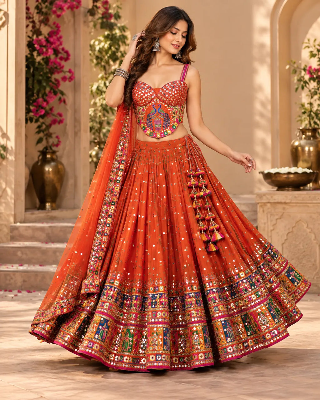 Mayurika Mirror Corset Dandiya Blouse