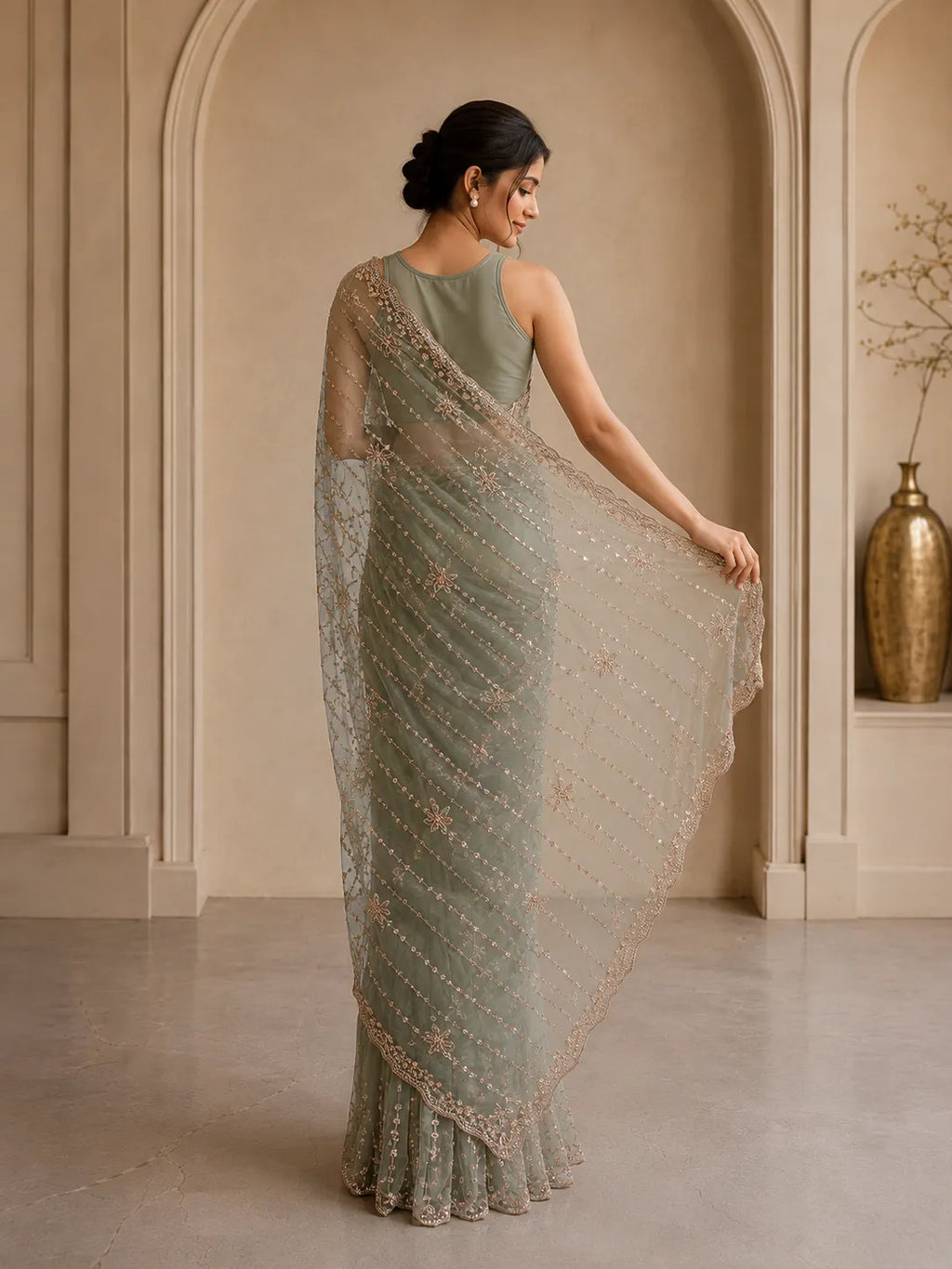 Mehfil Mist Net Saree
