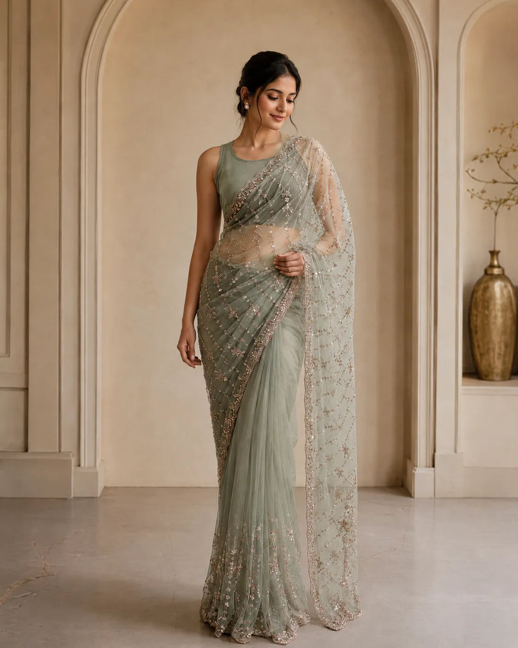 Mehfil Mist Net Saree