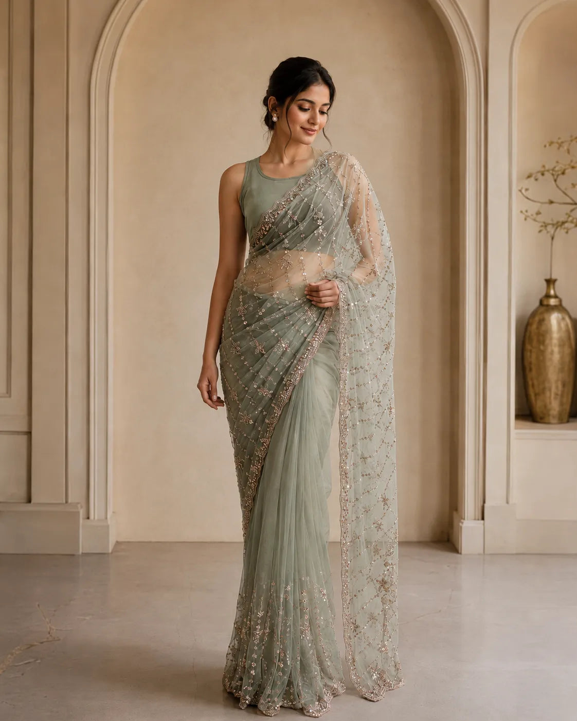 Mehfil Mist Net Saree