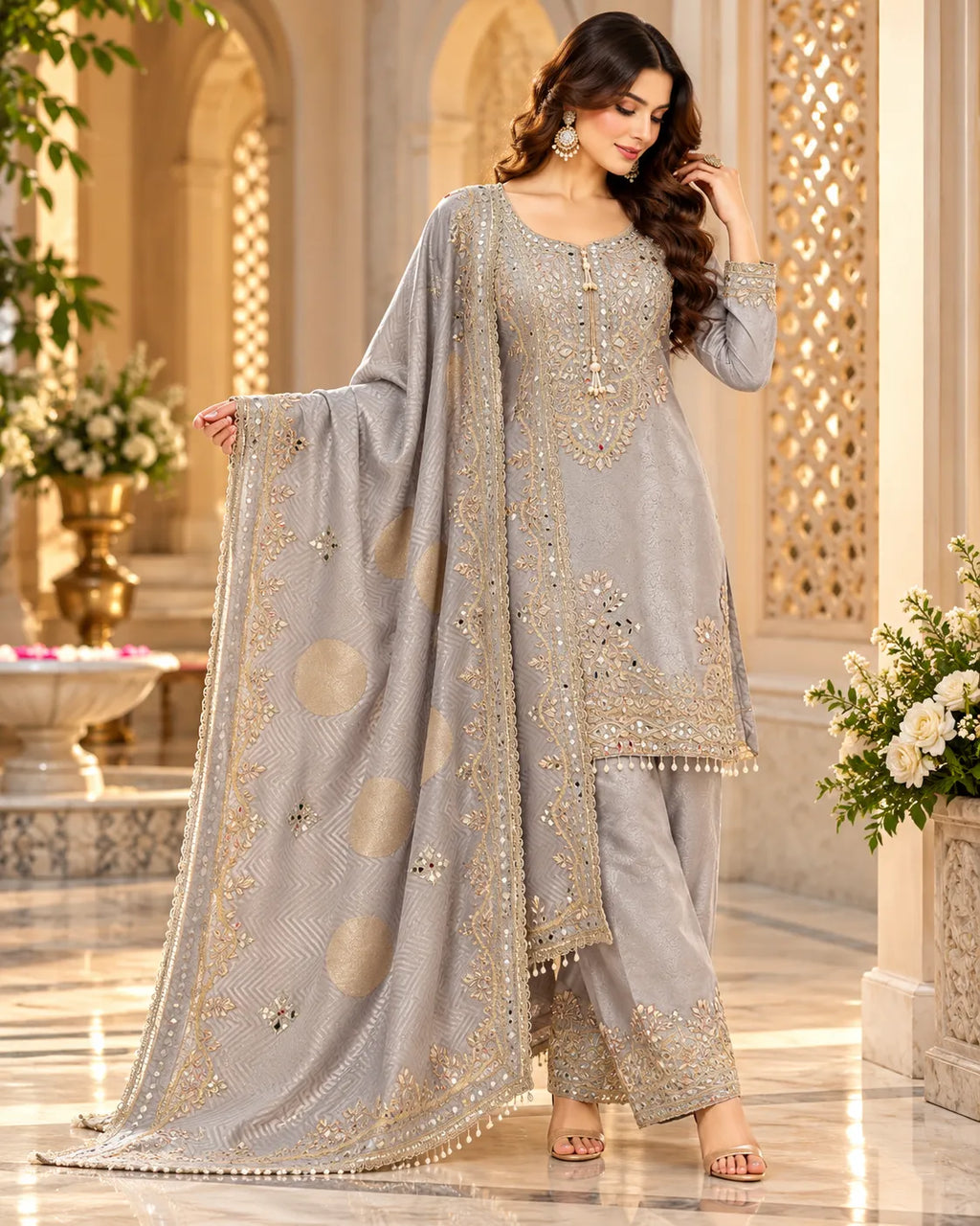 Mehrisha Regal Embroidered Farshi Suit Set