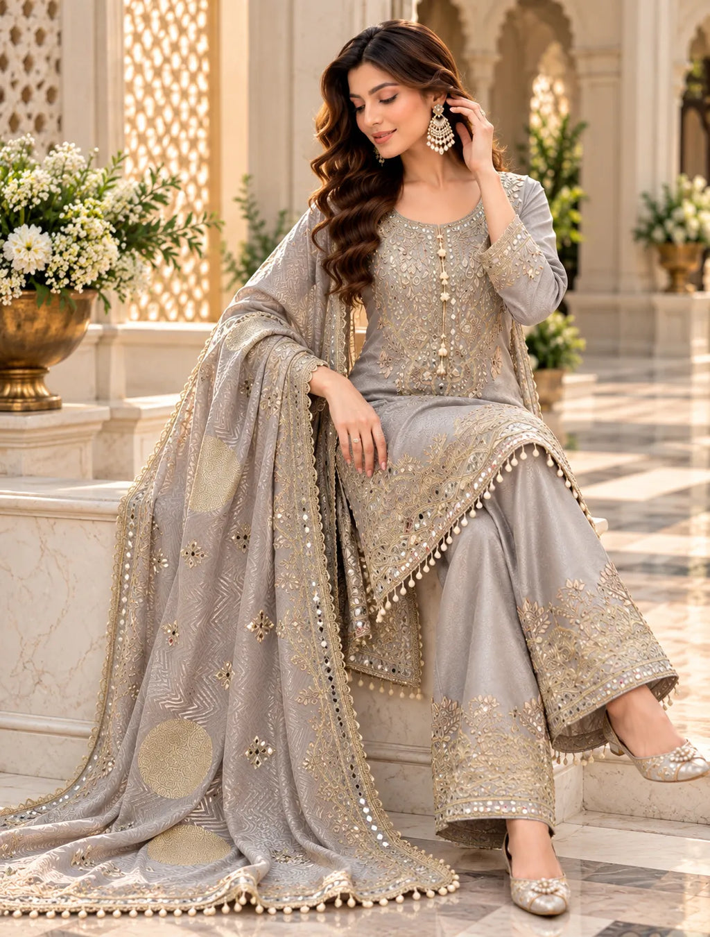 Mehrisha Regal Embroidered Farshi Suit Set