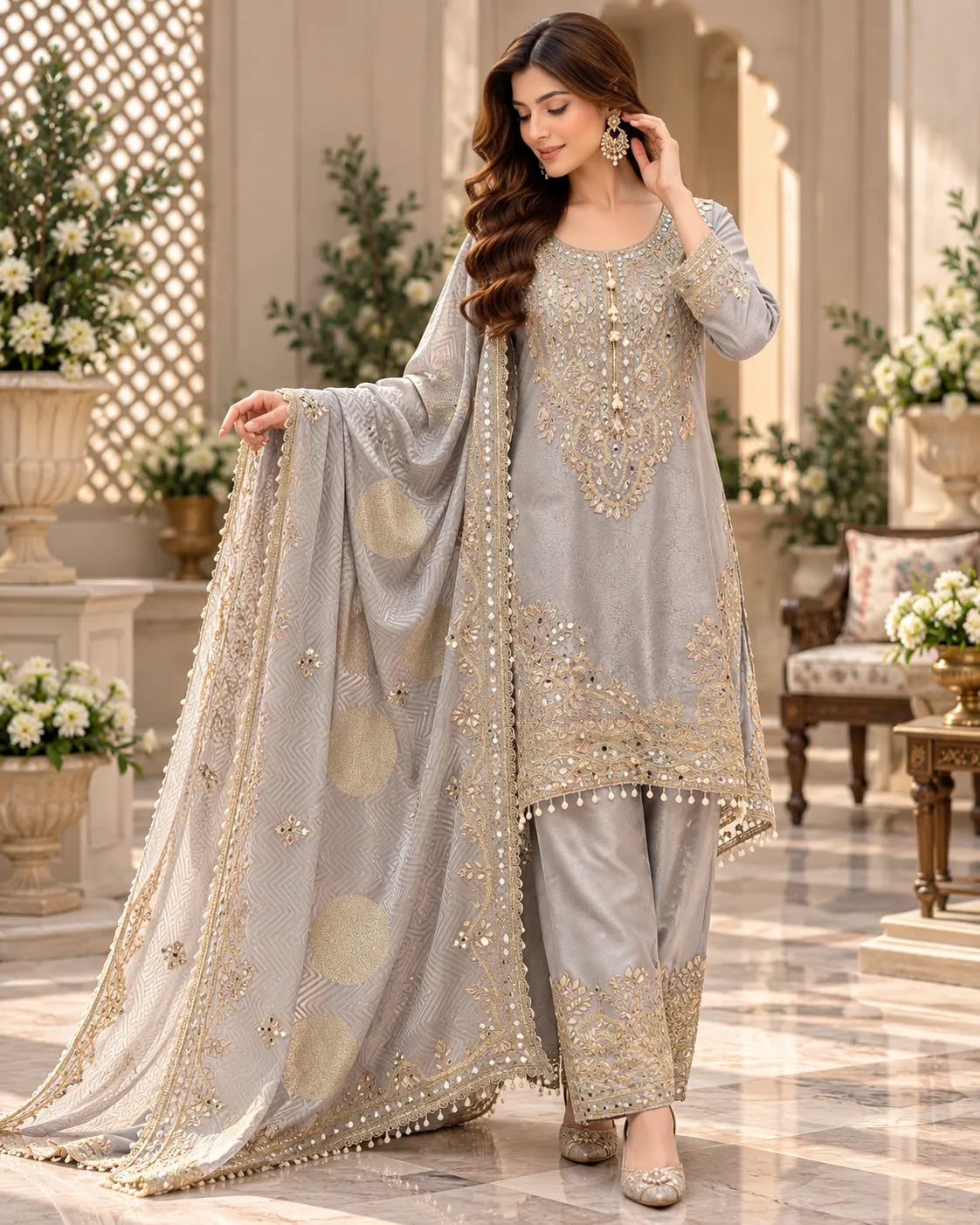 Mehrisha Regal Embroidered Farshi Suit Set