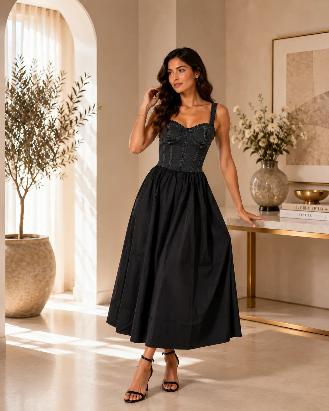 Midnight Corset Midi Dress – Etheniq Aura by aavi