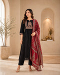 Midnight Elegance Cotton Suit Set