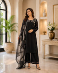 Midnight Elegance Embrioidered Suit Set