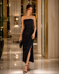 Midnight Elegance Ruched Dress