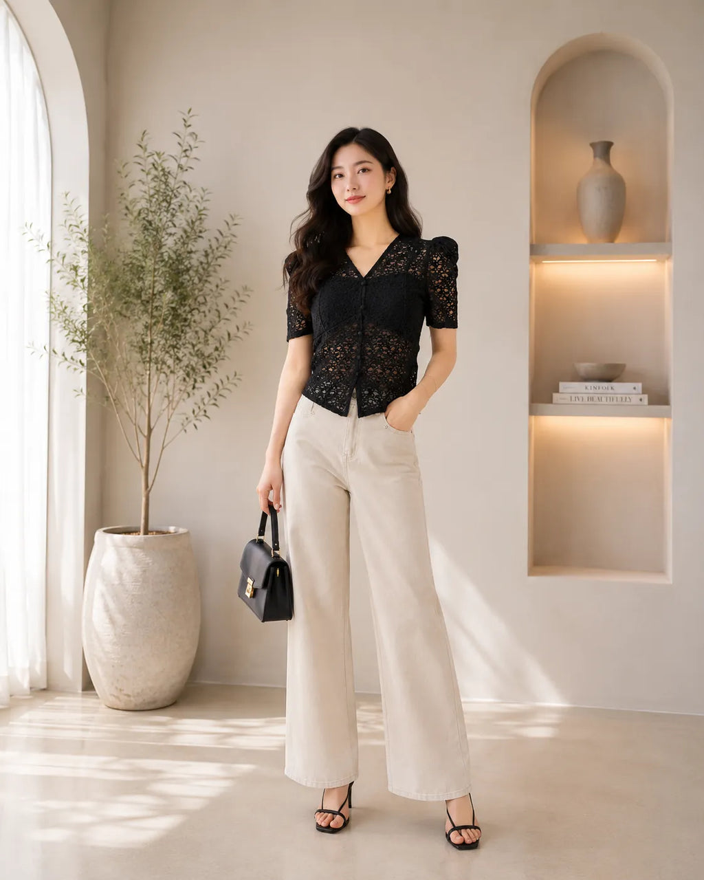 Midnight Lace Elegance Top