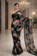Midnight Petal Georgette Saree