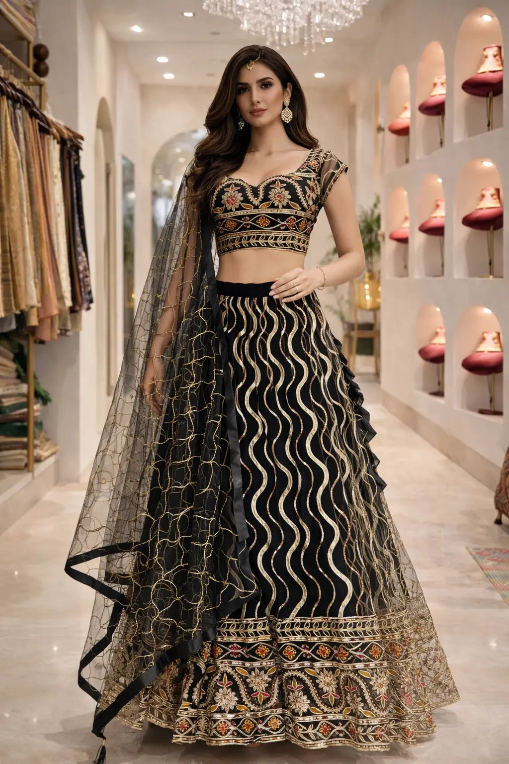 Midnight Regal Aura Lehenga