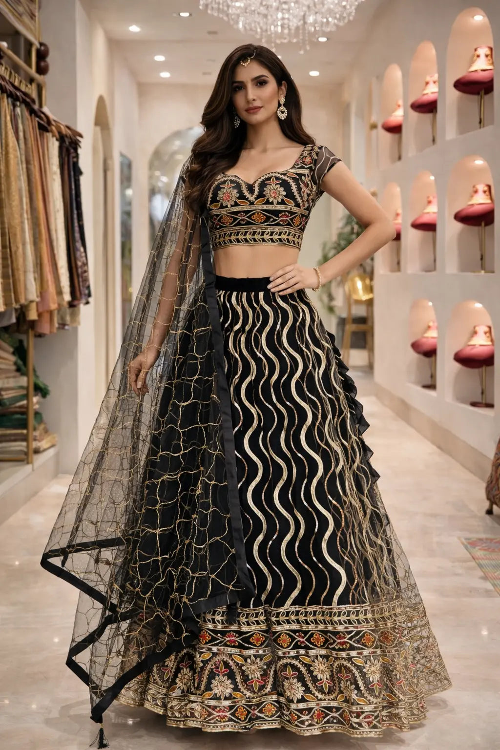 Midnight Regal Aura Lehenga