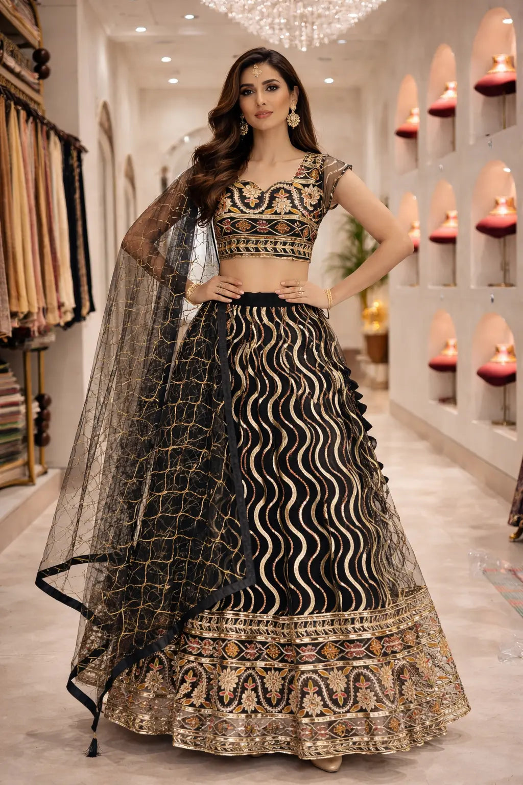 Midnight Regal Aura Lehenga
