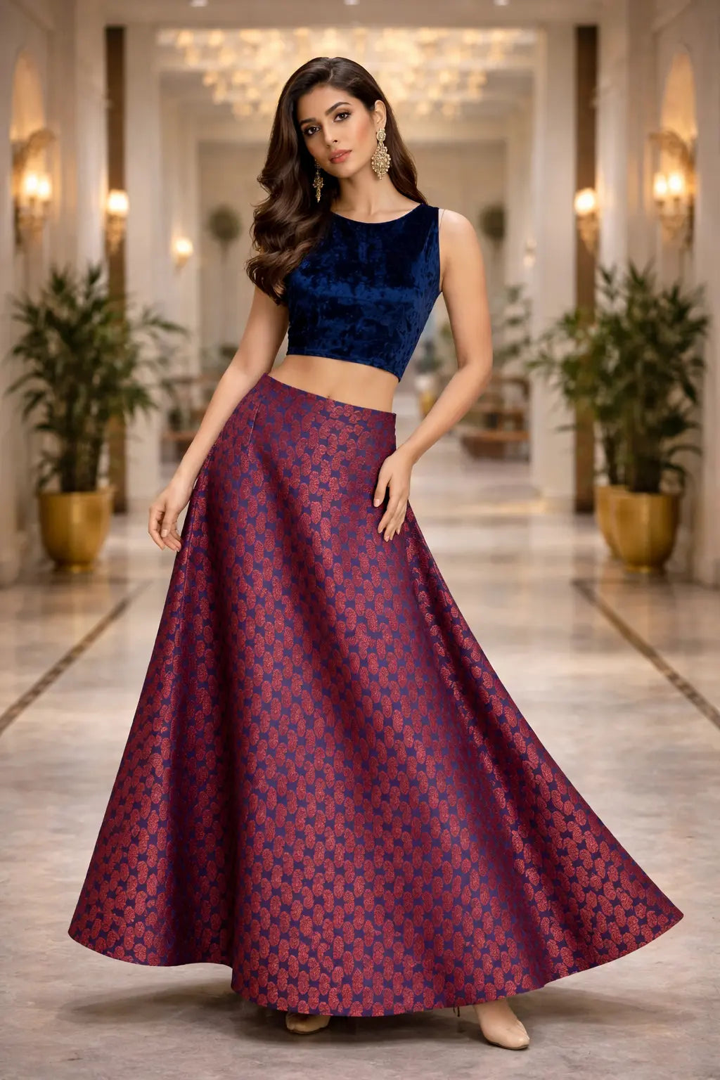 Midnight Royale Brocade Co-ord Set