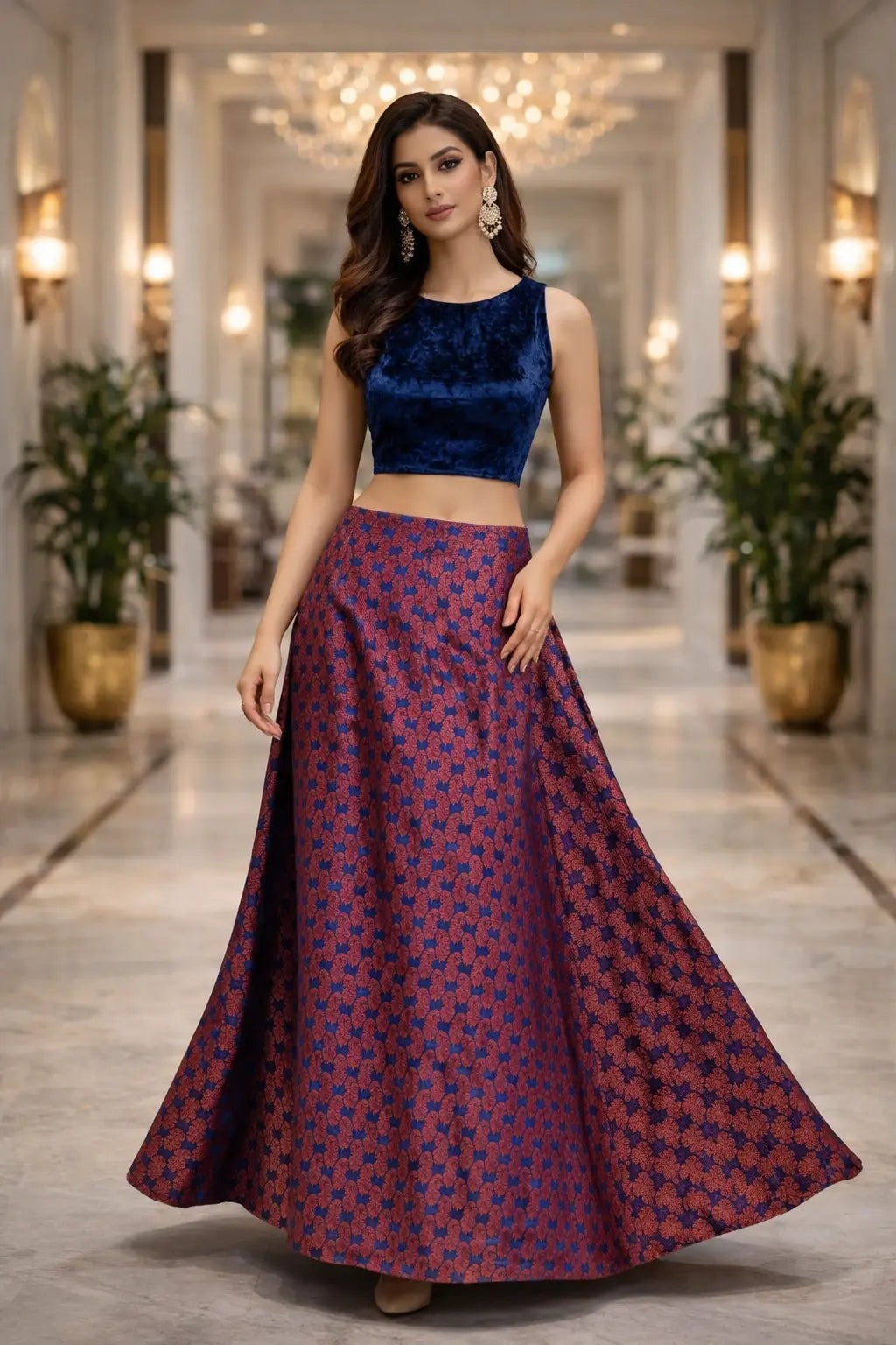 Midnight Royale Brocade Co-ord Set