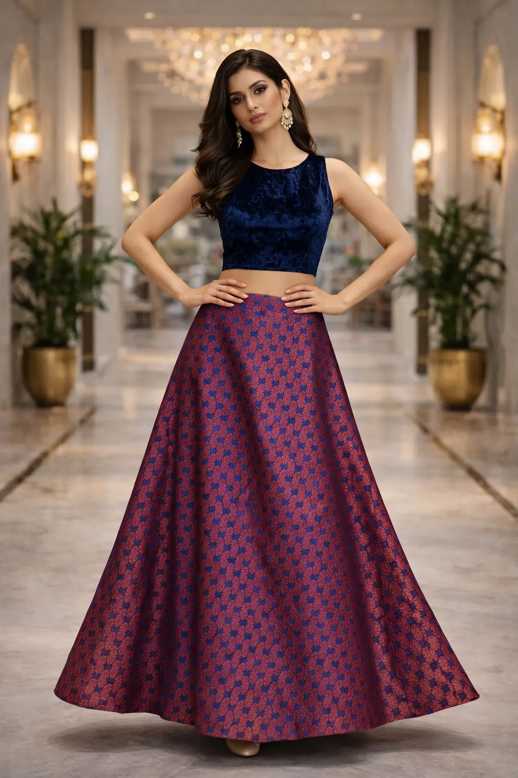 Midnight Royale Brocade Co-ord Set