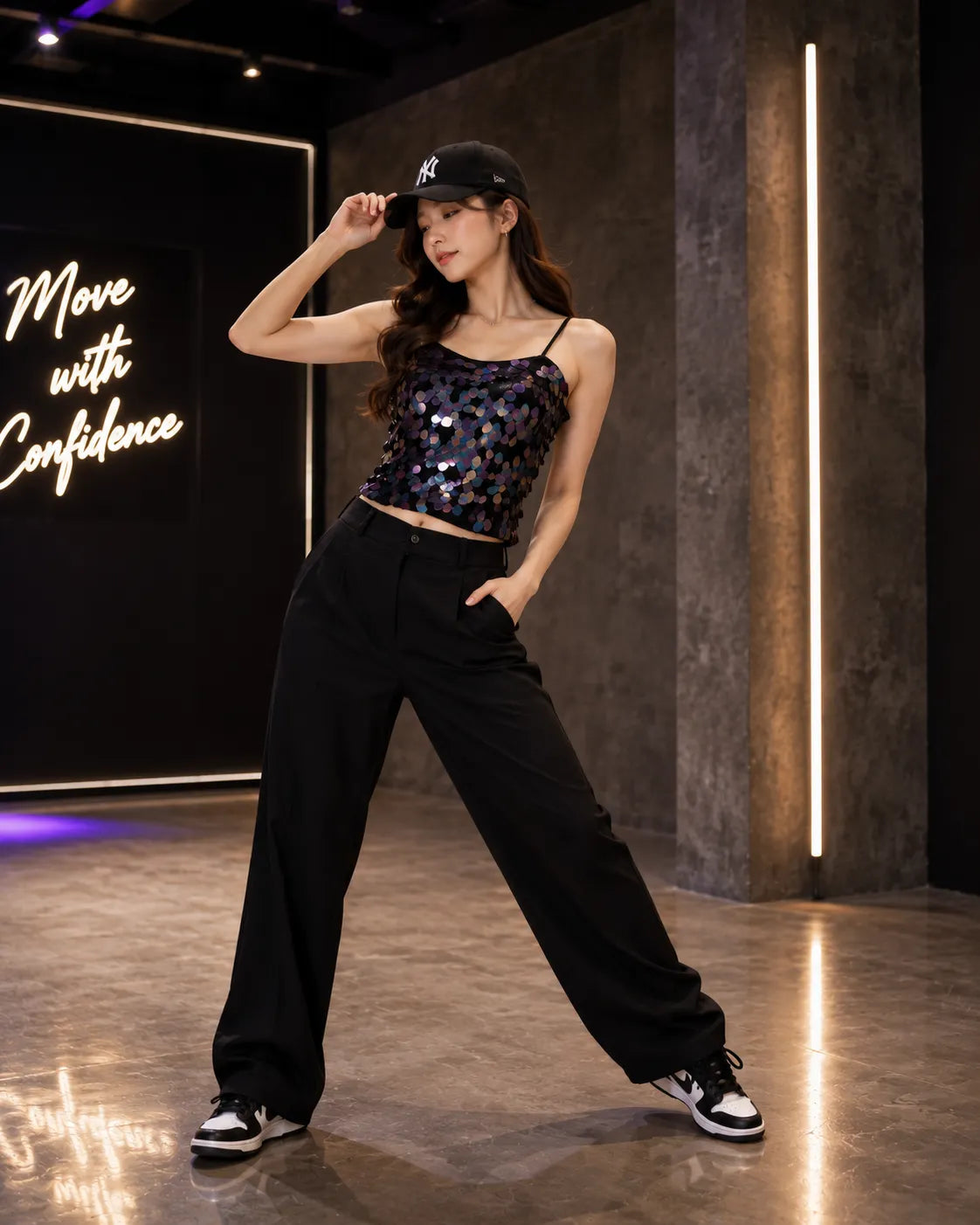 Midnight Spark Sequin Camisole Top