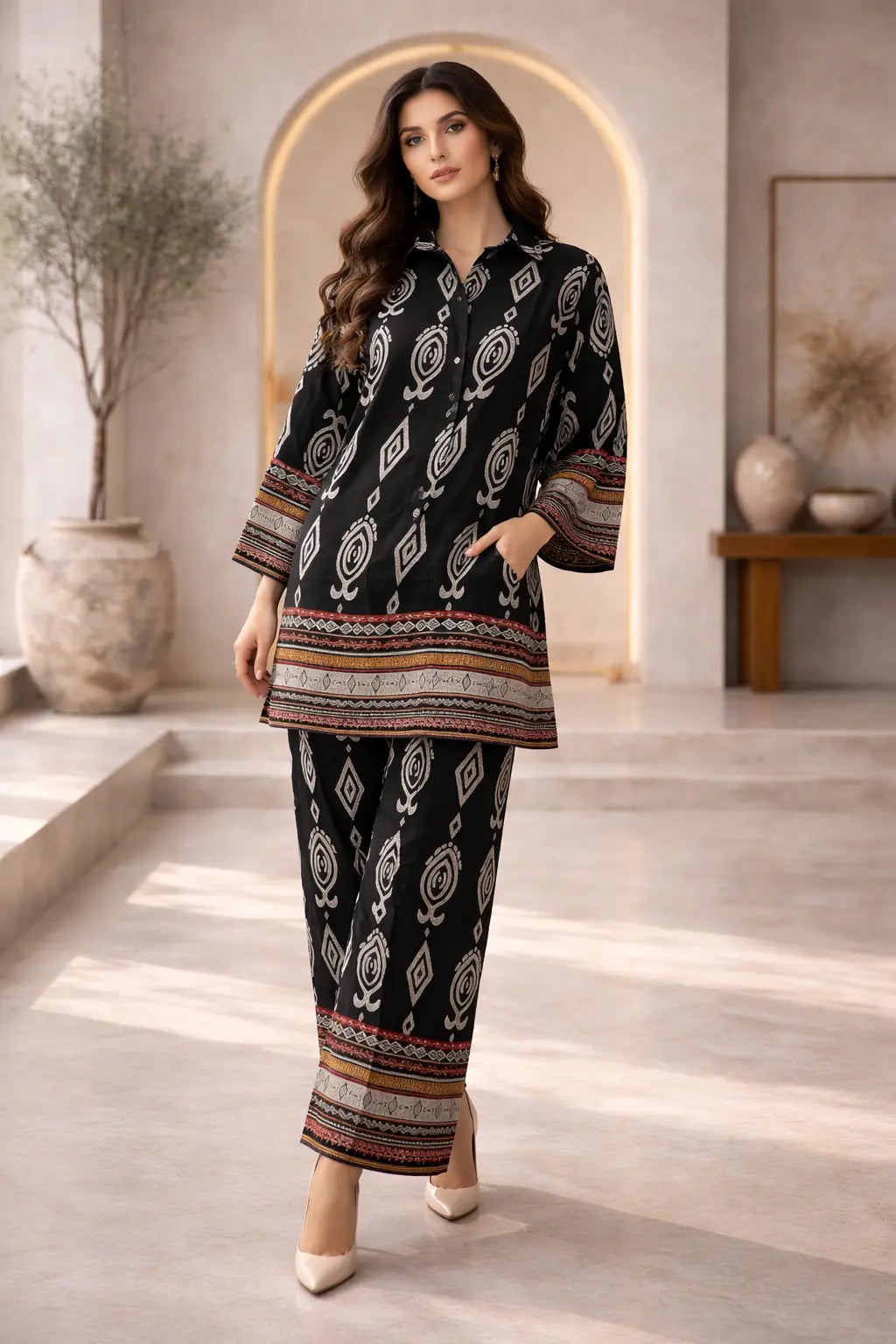 Midnight Tribal Luxe Co-ords Set