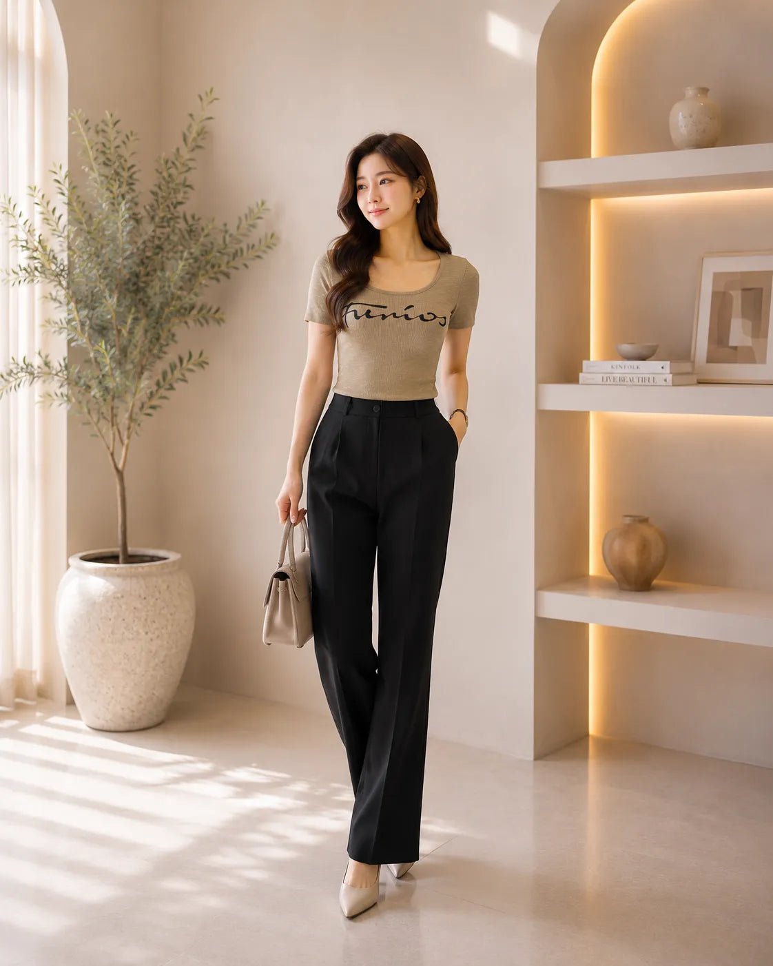 Minimal Muse Graphic Fitted Top