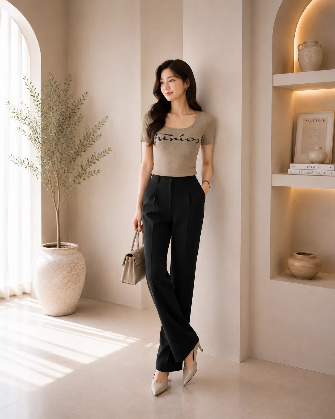 Minimal Muse Graphic Fitted Top