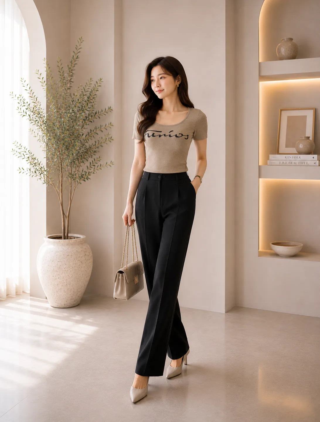 Minimal Muse Graphic Fitted Top