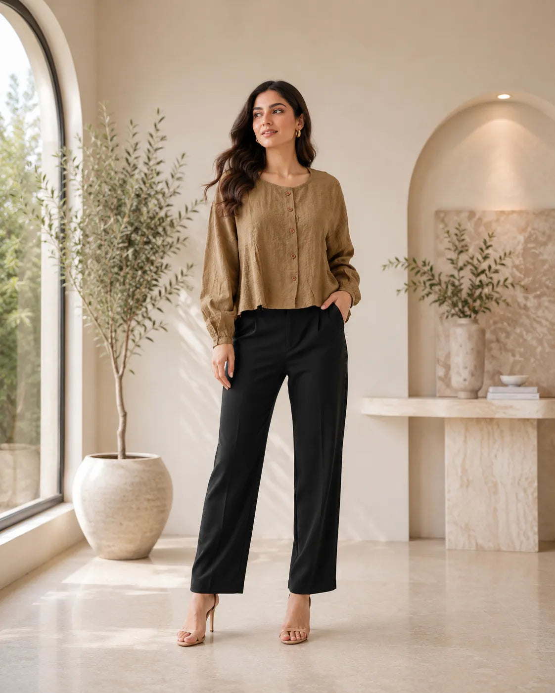 Mocha Breeze Casual Shirt