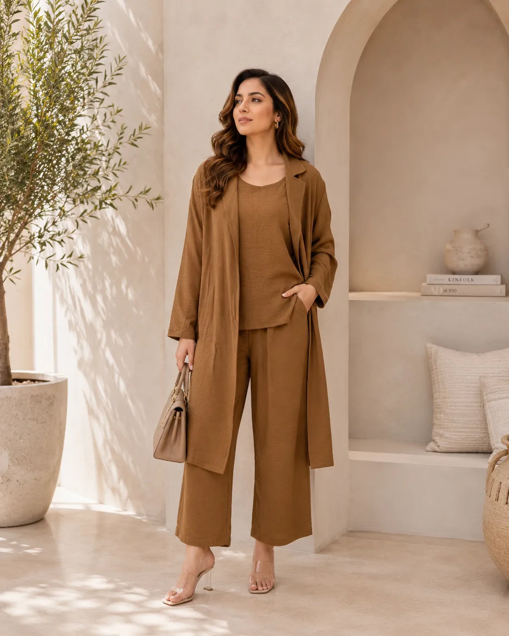 Mocha Luxe 3 Piece Co Ord Set