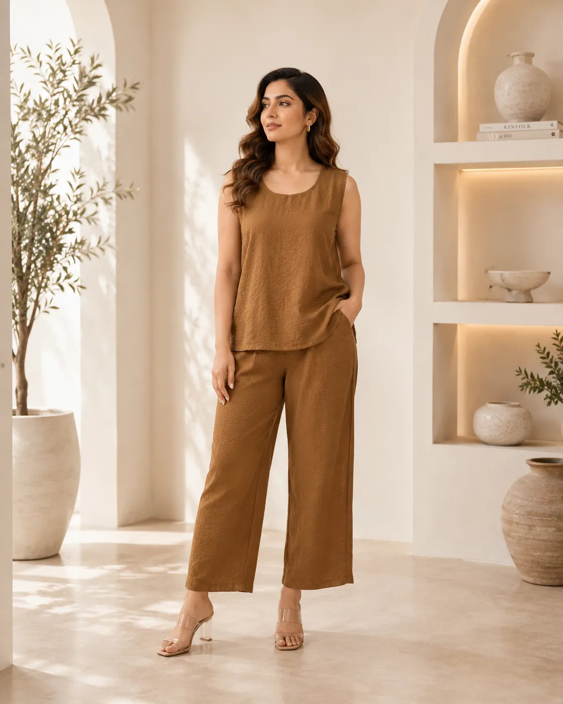 Mocha Luxe 3 Piece Co Ord Set