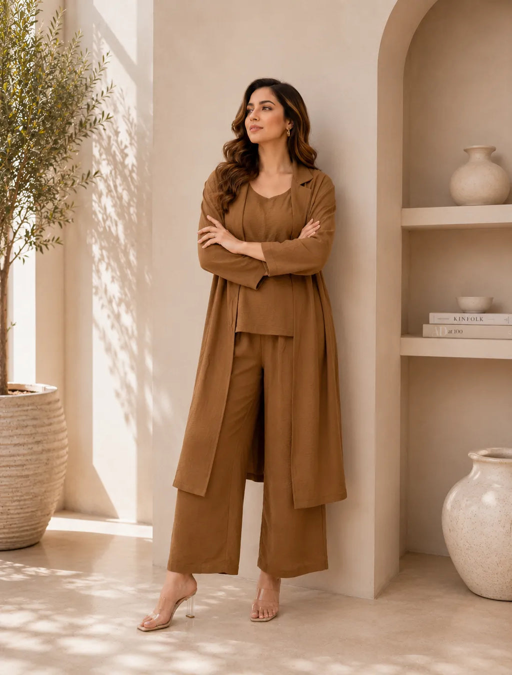 Mocha Luxe 3 Piece Co Ord Set