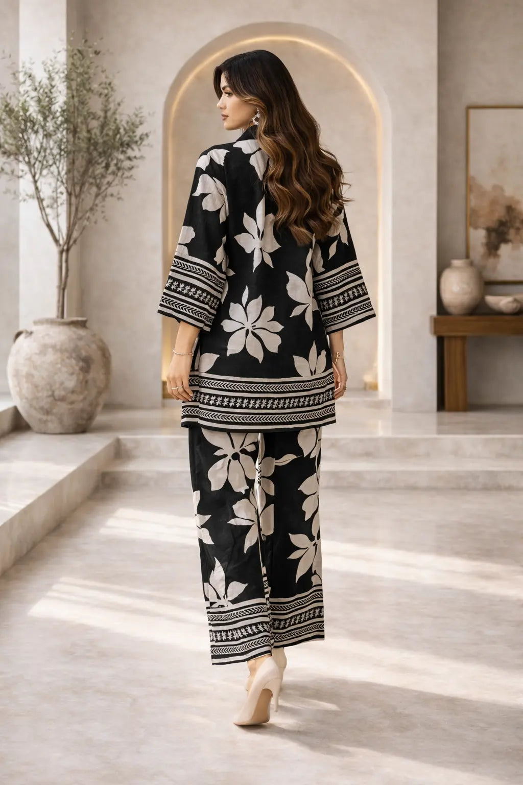 Monochrome Bloom Co-ords Set