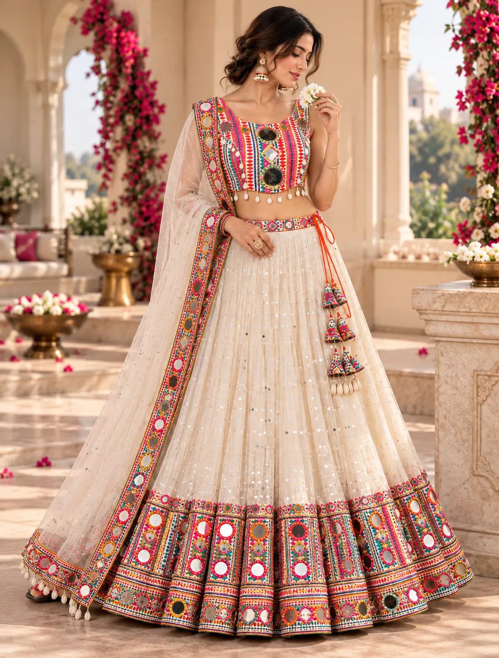 Navira Mirror & Shell Dandiya Blouse