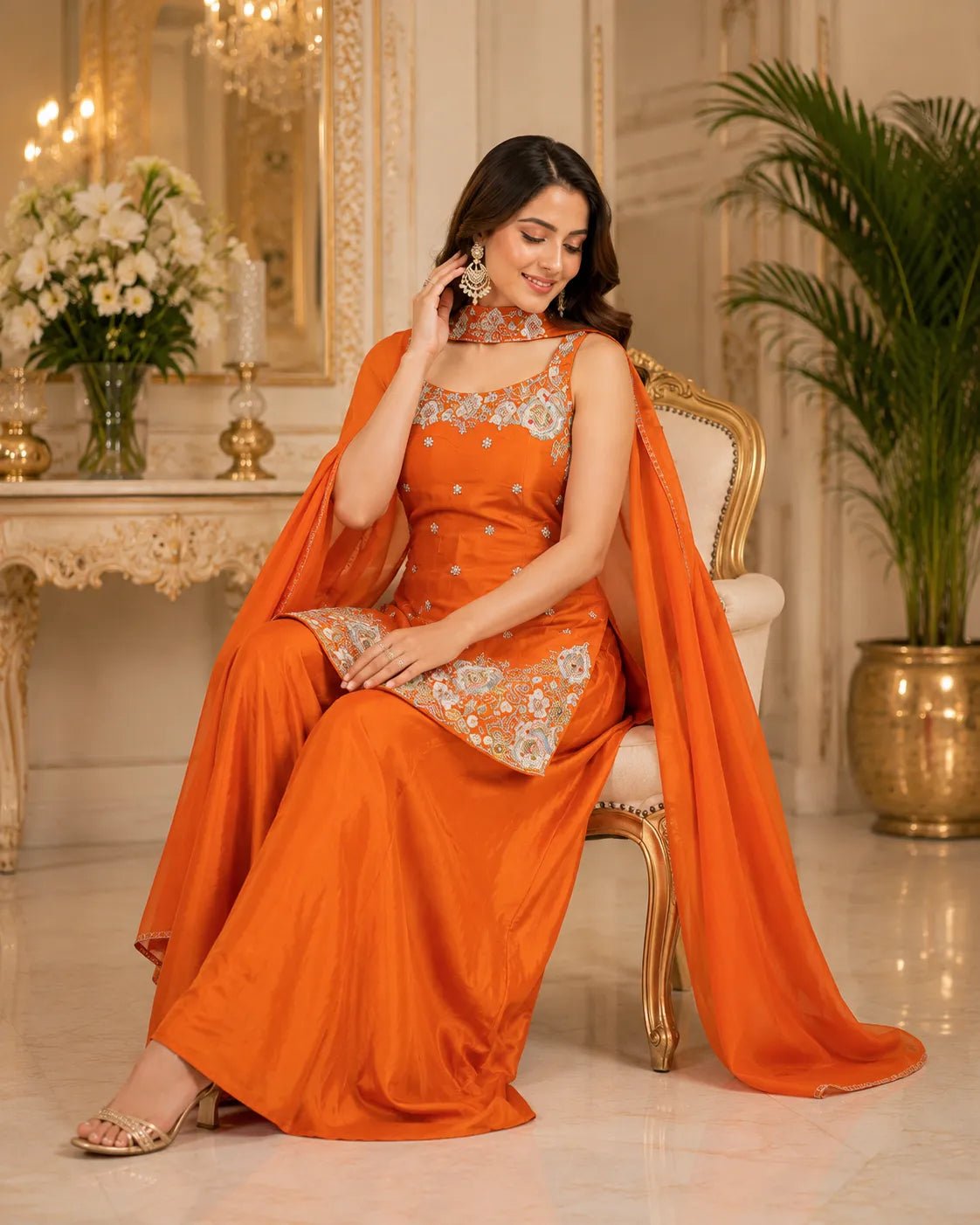 Nazakat Embroidered Indo Western Sharara Set