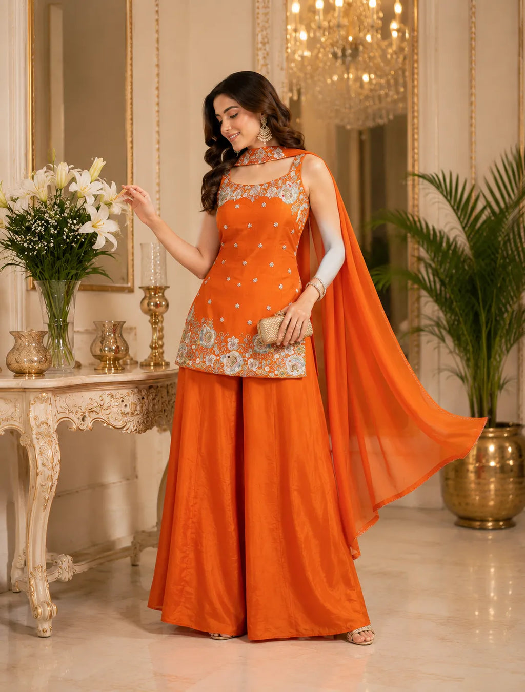 Nazakat Embroidered Indo Western Sharara Set