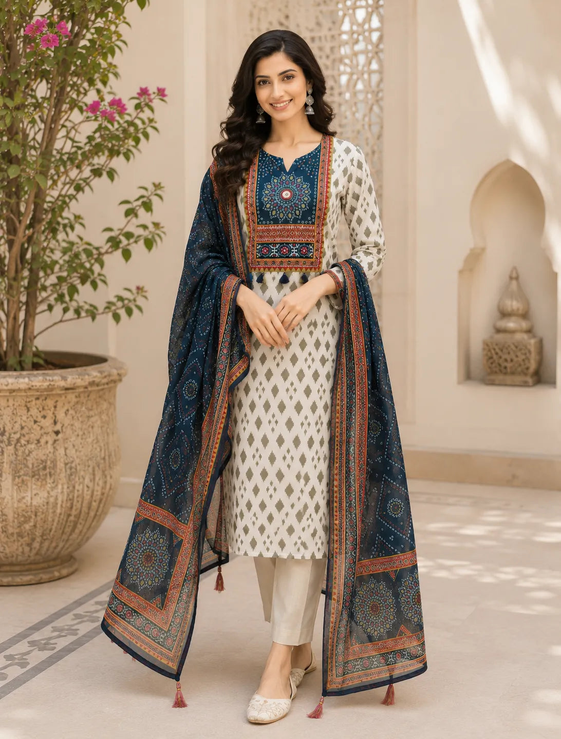 Neelika Ajrakh Cotton Suit Set