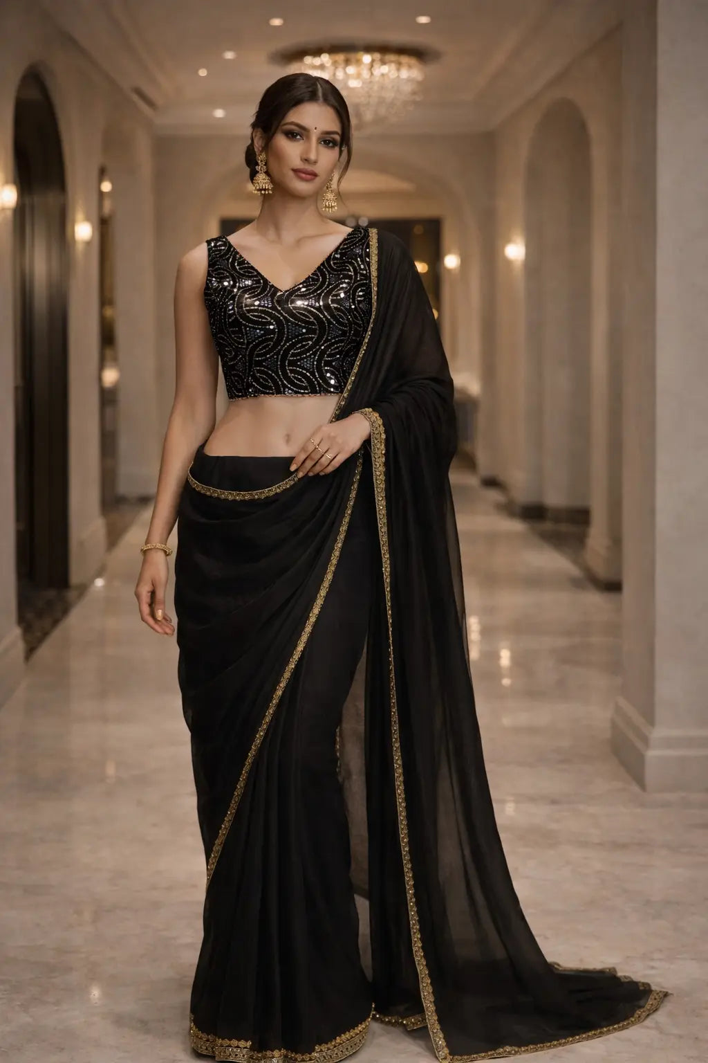 Noir Embellished Blouse
