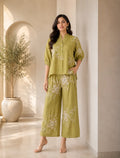 Olive Bloom Embroidered Co Ord Set