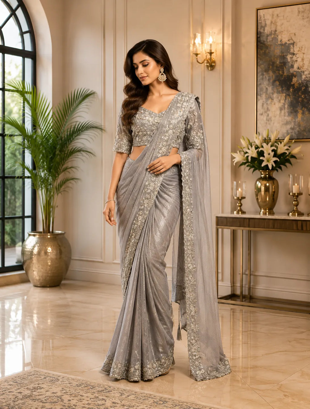 Opulent Embellished Ready To Wear Saree