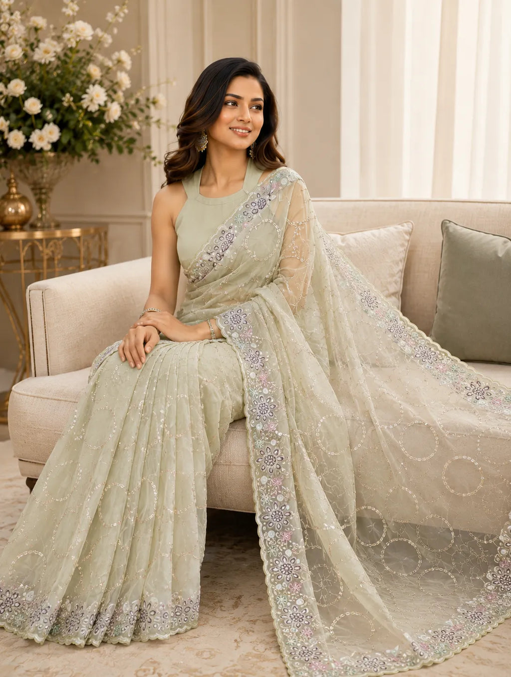 Pastel Petals Saree