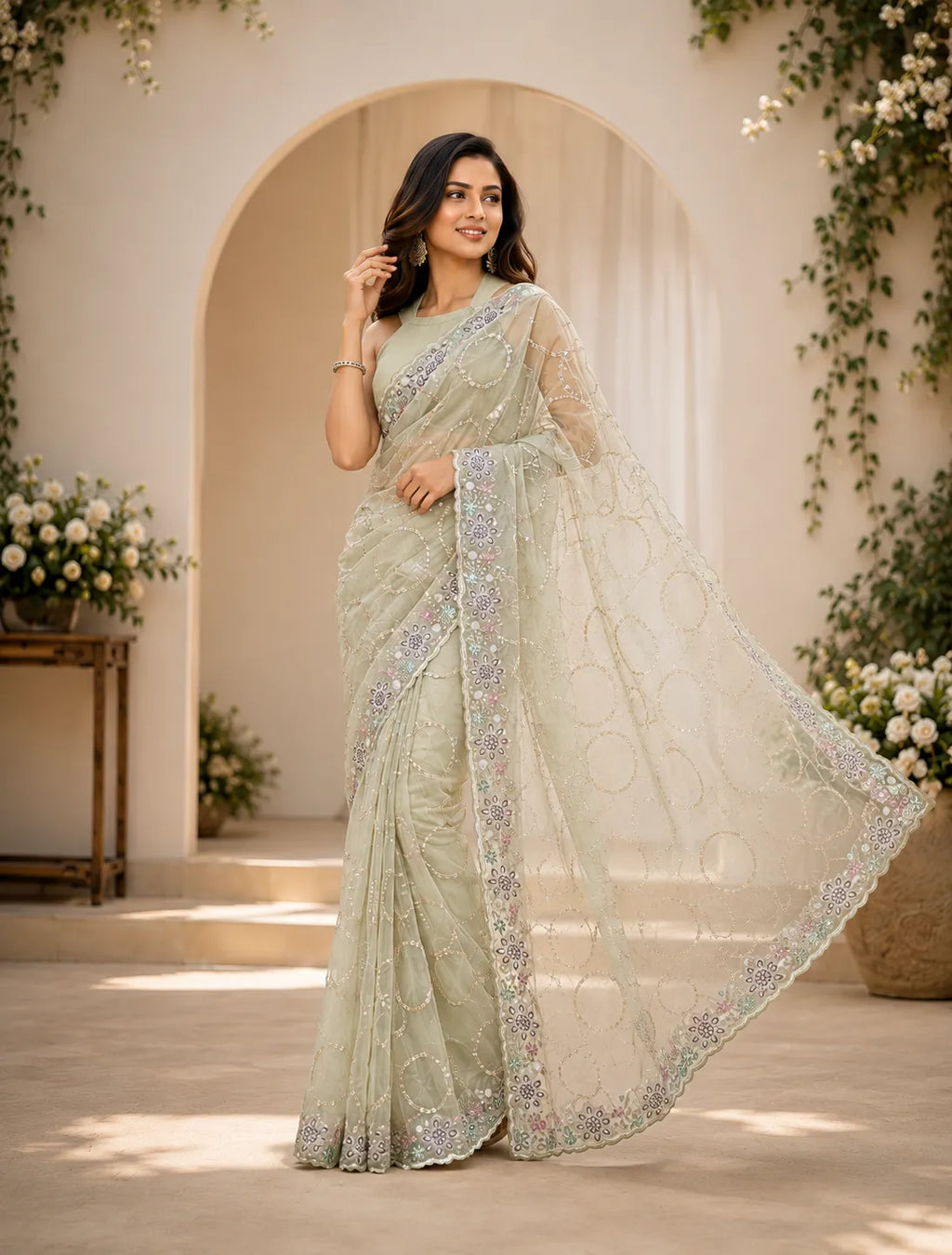 Pastel Petals Saree
